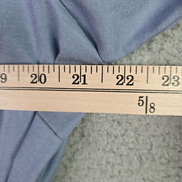 Coldwater Creek Womens Blouse PL Light Blue Wrap Tie Flipped Cuffs Popped Collar - Picture 5 of 14